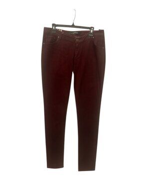 PZI Jeans Size 14L Sleek Skinny Jeans Maroon 34" Inseam Stretch Tall